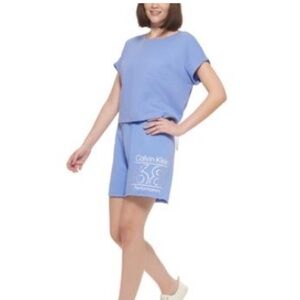Calvin Klein Performance Bungee-Hem Pocket T-Shirt Women's L Hyacinth shirt L